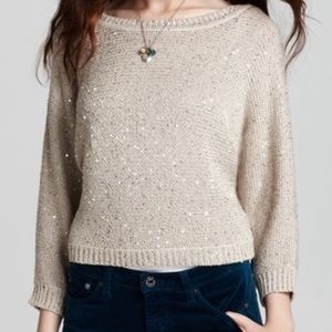 Splendid Sequin Sweater Dolman Batwing